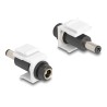 Delock - Modul - napájecí DC jack 5,5 mm (ID: 2,5 mm), napájecí DC jack 5,5 mm (ID: 2,1 mm) - bílá