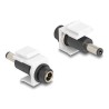 Delock - Adaptér napájení - DC jack 5,5 x 2,1 mm (F) do DC jack 5,5 x 2,5 mm (M) - konektor keystone - bílá
