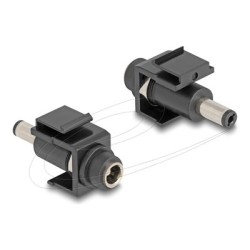 Delock - Modul - napájecí DC jack 5,5 mm (ID: 2,5 mm) - cerná