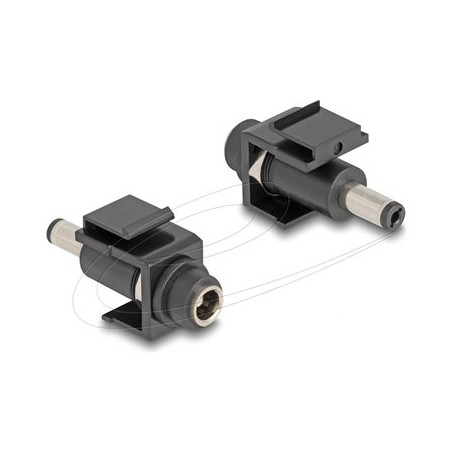 Delock - Modul - napájecí DC jack 5,5 mm (ID: 2,5 mm) - cerná