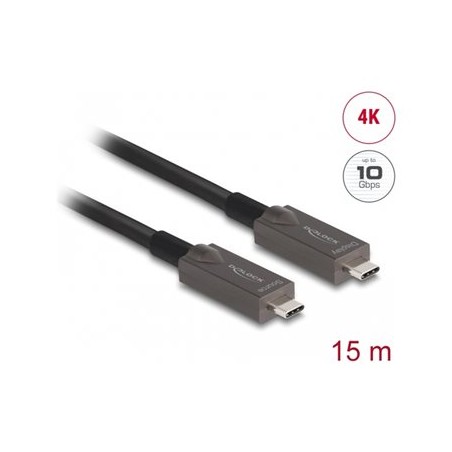 Delock - USB kabel - 24 pin USB-C (M) do 24 pin USB-C (M) - USB 3.2 Gen 2 / DisplayPort 1.4 - 20 V - 3 A - 15 m - aktivní, USB