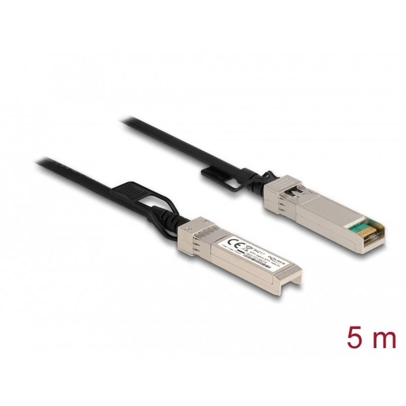Delock - Kabel pro přímé připojení - SFP+ (M) do SFP+ (M) - 5 m - 5.8 mm - diaxiální - SFF-8431/SFF-8432 - pasivní - černá