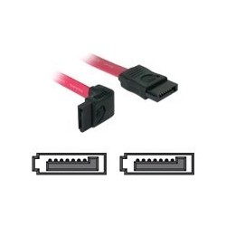 Delock - Kabel SATA - Serial ATA 150/300 - SATA (F) do SATA (F) - 30 cm - úhlový konektor, přímý konektor - červená