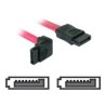 Delock - Kabel SATA - Serial ATA 150/300 - SATA (F) do SATA (F) - 50 cm - dolů zahnutý konektor, přímý konektor - červená