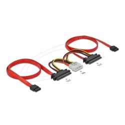 Delock SATA All-in-One cable - Kabel SATA - Serial ATA 150/300 - 4 pinové interní napájení, SATA do SATA combo (F) - 50 cm 84239
