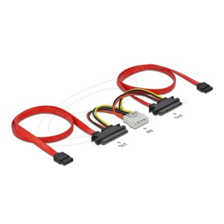 Delock SATA All-in-One cable - Kabel SATA - Serial ATA 150/300 - 4 pinové interní napájení, SATA do SATA combo (F) - 50 cm 84239