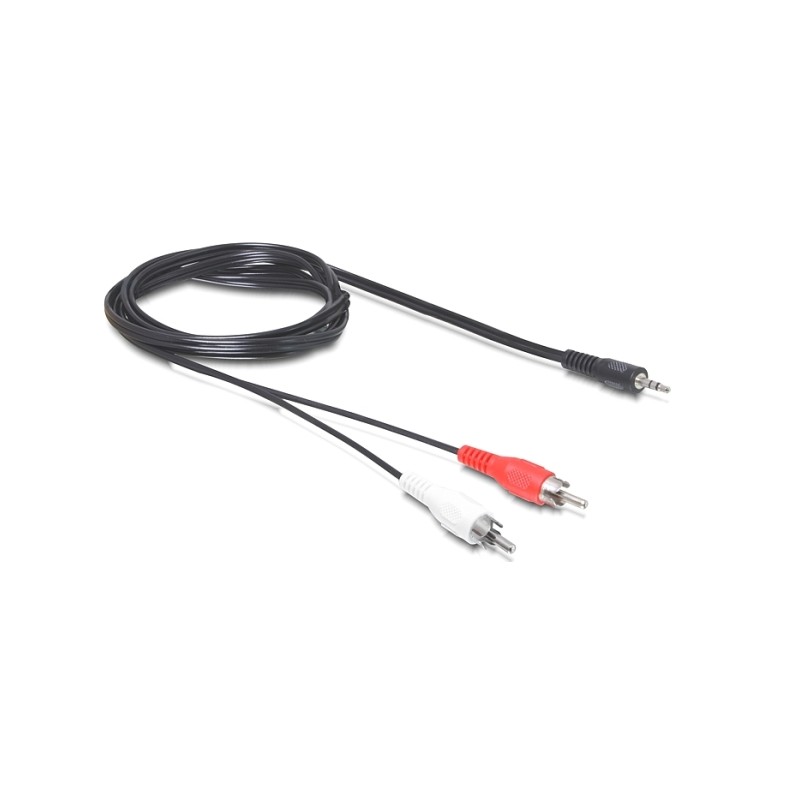 Delock - Audio kabel - RCA x 2 s piny (male) do mini-phone stereo 3.5 mm s piny (male) - 10 m - černá