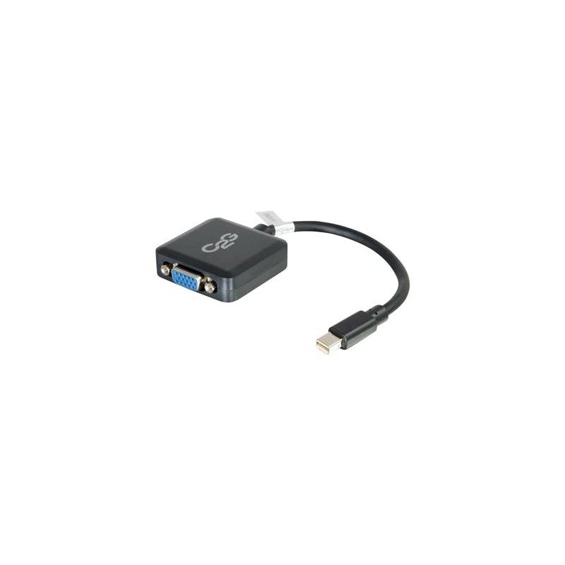 C2G 20cm Mini DisplayPort to VGA Adapter - Thunderbolt to VGA Converter M/F - Black - Adaptér VGA) - Mini DisplayPort (M) do
