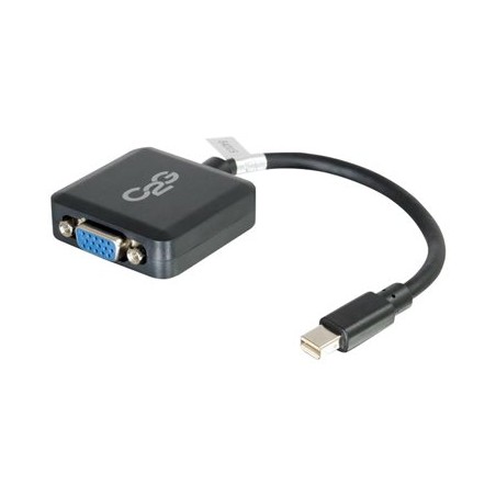 C2G 20cm Mini DisplayPort to VGA Adapter - Thunderbolt to VGA Converter M/F - Black - Adaptér VGA) - Mini DisplayPort (M) do