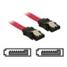 Delock - Kabel SATA - Serial ATA 150/300 - SATA (F) do SATA (F) - 50 cm - opatřený západkou, přímý konektor - červená