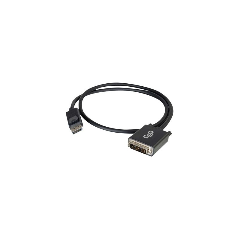 C2G 2m DisplayPort to Single Link DVI-D Adapter Cable M/M - DP to DVI - Black - Kabel DisplayPort - DisplayPort (M) do DVI-D