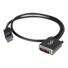 C2G 2m DisplayPort to Single Link DVI-D Adapter Cable M/M - DP to DVI - Black - Kabel DisplayPort - DisplayPort (M) do DVI-D