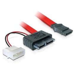 Delock SATA Slimline ALL-in-One cable - Kabel SATA - Slimline SATA, 4 pinové interní napájení (5V) do SATA (F) - 30 cm