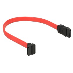 Delock - Kabel SATA - Serial ATA 150/300 - SATA (F) do SATA (F) - 22 cm - úhlový konektor, přímý konektor - červená