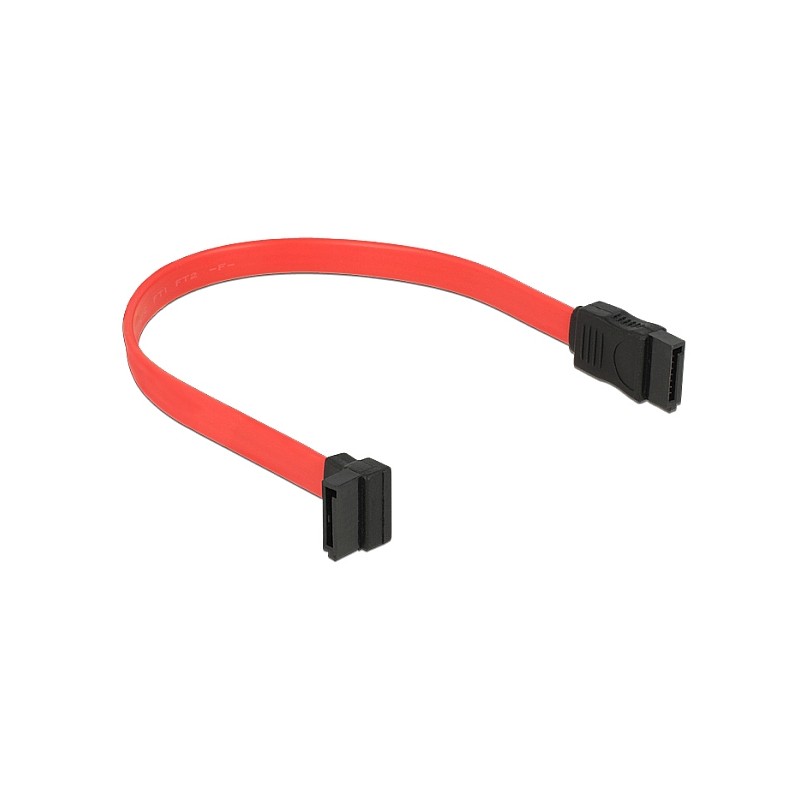 Delock - Kabel SATA - Serial ATA 150/300 - SATA (F) do SATA (F) - 22 cm - úhlový konektor, přímý konektor - červená