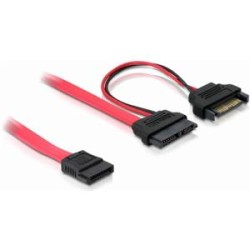 Delock SATA Slimline ALL-in-One cable - Kabel SATA - Serial ATA 150 - Slimline SATA (F) do SATA, SATA napájení - 50 cm