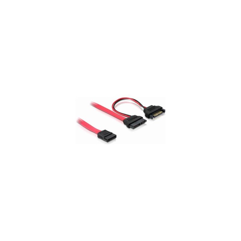 Delock SATA Slimline ALL-in-One cable - Kabel SATA - Serial ATA 150 - Slimline SATA (F) do SATA, SATA napájení - 50 cm
