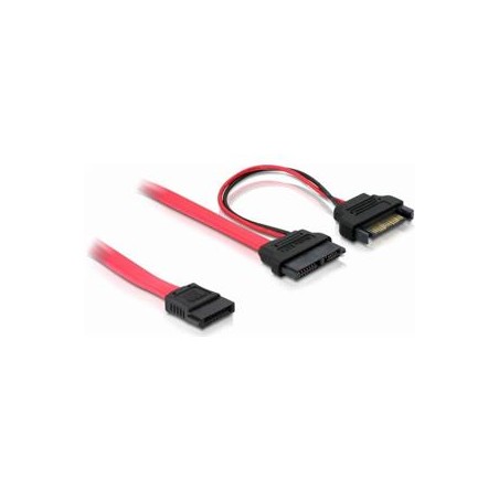 Delock SATA Slimline ALL-in-One cable - Kabel SATA - Serial ATA 150 - Slimline SATA (F) do SATA, SATA napájení - 50 cm