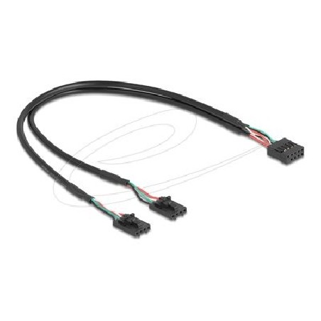 Delock - USB interní kabel - 4kolíkový header USB 2.0 (F) do USB záhlaví 10 pinu (M) - 30 cm - cerná