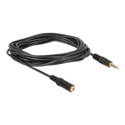 Delock - Prodlužovací kabel náhlavní soupravy - 4 pólový mini jack s piny (male) do 4 pólový mini jack se zdířkami (female) - 3