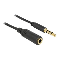 Delock - Prodlužovací kabel náhlavní soupravy - 4 pólový mini jack s piny (male) do 4 pólový mini jack se zdířkami (female) - 1