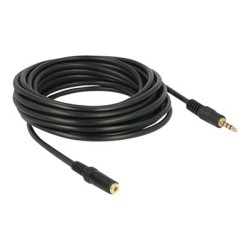 Delock - Prodlužovací kabel náhlavní soupravy - 4 pólový mini jack s piny (male) do 4 pólový mini jack se zdířkami (female) - 5