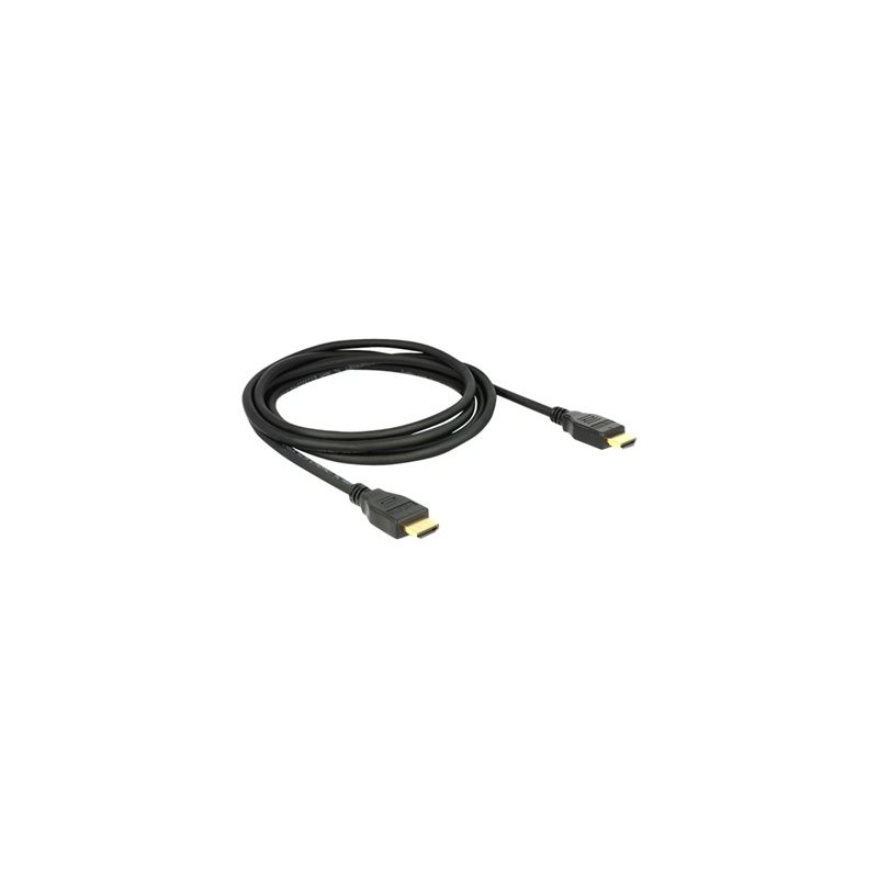 Delock - Kabel HDMI s ethernetem - HDMI s piny (male) do HDMI s piny (male) - 2 m - trojnásobně stíněná kroucená dvoulinka