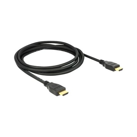 Delock - Kabel HDMI s ethernetem - HDMI s piny (male) do HDMI s piny (male) - 2 m - trojnásobně stíněná kroucená dvoulinka