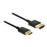 Delock Slim Premium - Kabel HDMI s ethernetem - 19 pin mini HDMI Type C s piny (male) do HDMI s piny (male) - 3 m - trojnásobně