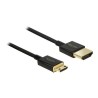 Delock Slim Premium - Kabel HDMI s ethernetem - 19 pin micro HDMI Type D s piny (male) do HDMI s piny (male) - 1 m - troj… 84776