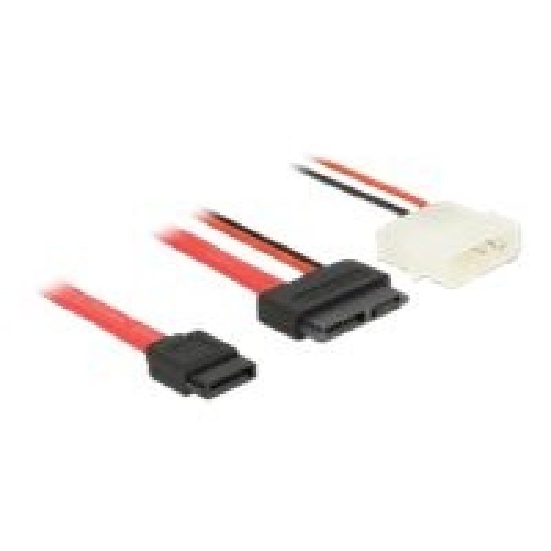 Delock - Kabel SATA - Slimline SATA (F) do 4 pinové interní napájení, SATA - 50 cm