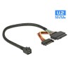 Delock - Interní kabel SAS - SFF-8643 (M) do SATA napájení, U.2 (SFF-8639) - 30 cm - černá