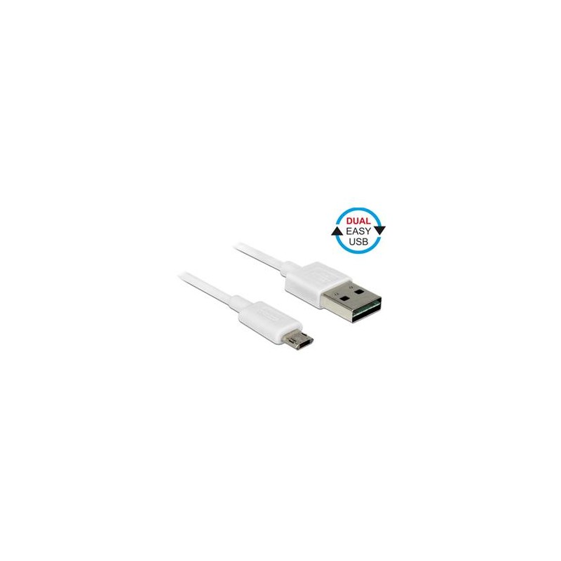 Delock EASY-USB - Kabel USB - Micro USB typ B (M) do USB (M) - USB 2.0 - 2 m - reverzibilní konektor A, reverzibilní mikro