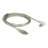 Delock - Kabel USB - USB (M) do USB typ B (M) - USB 2.0 - 2 m - 90° konektor - průhledná