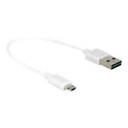 Delock - Kabel USB - Micro USB typ B (M) do USB (M) - USB 2.0 - 20 cm - reverzibilní konektor A, reverzibilní mikro konektor B