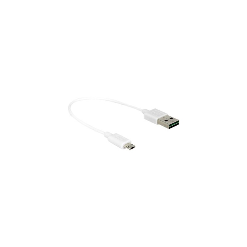 Delock - Kabel USB - Micro USB typ B (M) do USB (M) - USB 2.0 - 20 cm - reverzibilní konektor A, reverzibilní mikro konektor B