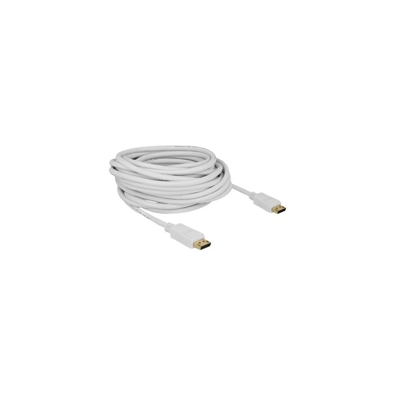 Delock - Kabel obrazovky - DisplayPort (M) do DisplayPort (M) - DisplayPort 1.2 - 10 m - podporuje 4K - bílá