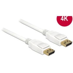 Delock - Kabel DisplayPort - DisplayPort (M) do DisplayPort (M) - 2 m - podporuje 4K - bílá