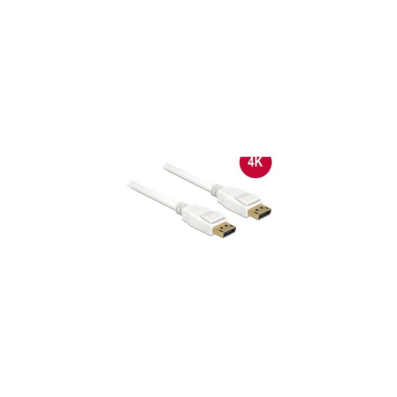 Delock - Kabel DisplayPort - DisplayPort (M) do DisplayPort (M) - 2 m - podporuje 4K - bílá