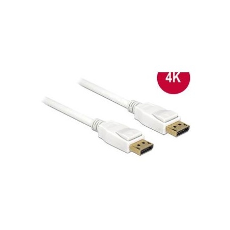 Delock - Kabel DisplayPort - DisplayPort (M) do DisplayPort (M) - 2 m - podporuje 4K - bílá