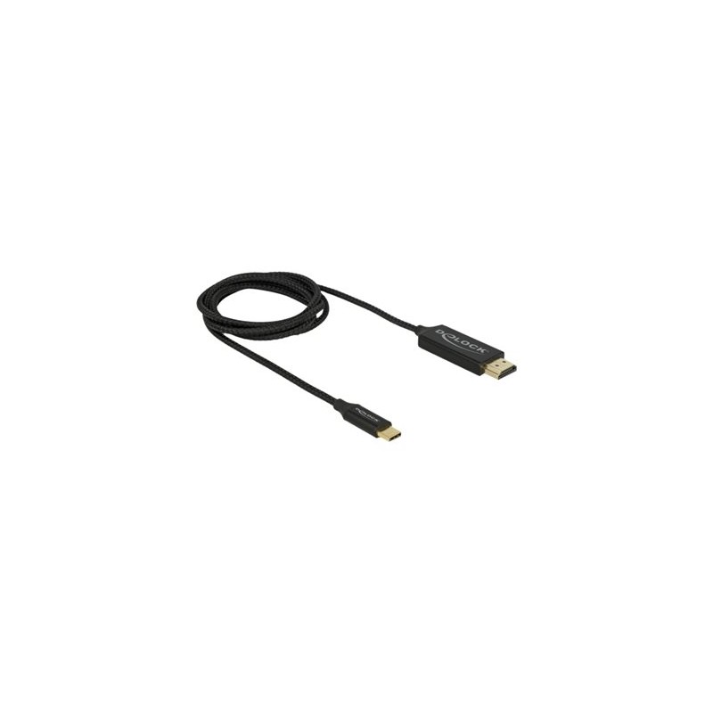 Delock - Kabel adaptéru - 24 pin USB-C s piny (male) do HDMI s piny (male) - 1 m - černá - podporuje 4K