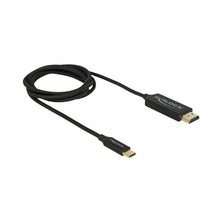 Delock - Kabel adaptéru - 24 pin USB-C s piny (male) do HDMI s piny (male) - 1 m - černá - podporuje 4K