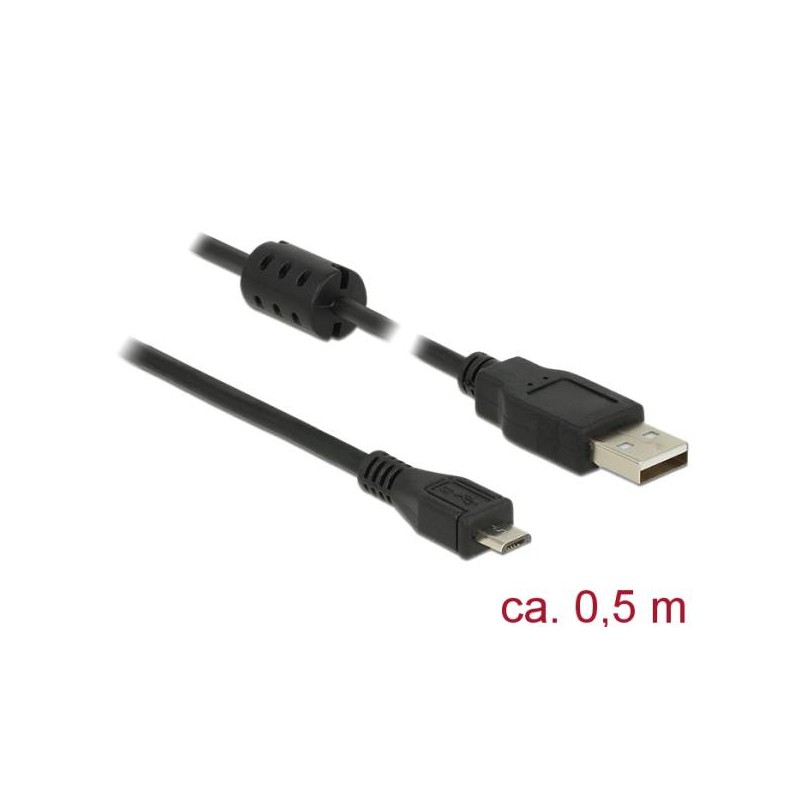 Delock - Kabel USB - USB (M) do Micro USB typ B (M) - USB 2.0 - 50 cm - černá