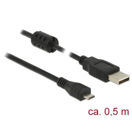 Delock - Kabel USB - USB (M) do Micro USB typ B (M) - USB 2.0 - 50 cm - černá