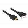Delock - Kabel HDMI s ethernetem - HDMI s piny (male) do HDMI se zdířkami (female) - 1 m - černá