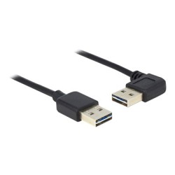 Delock Easy - Kabel USB - USB (M) levý/pravý úhel, reverzibilní do USB (M) reverzní - USB 2.0 - 50 cm - černá