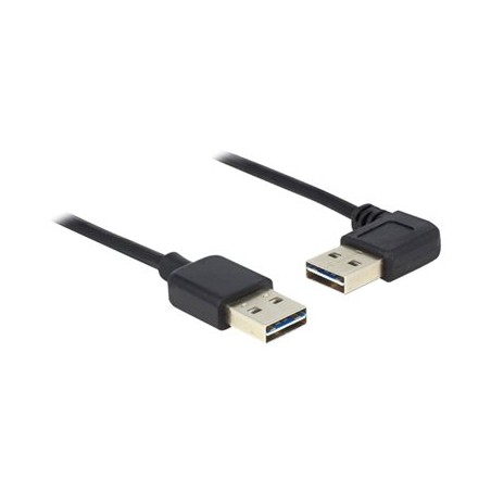 Delock Easy - Kabel USB - USB (M) levý/pravý úhel, reverzibilní do USB (M) reverzní - USB 2.0 - 50 cm - černá