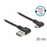 Delock Easy - Kabel USB - USB (M) levý/pravý úhel, reverzibilní do Micro USB typ B (M) levý/pravý úhel, reverzibilní - USB 2.0