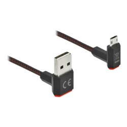 Delock Easy - Kabel USB - USB (M) zahnutý nahoru/dolů, reverzibilní do Micro USB typ B (M) zahnutý nahoru/dolů, reverzibilní