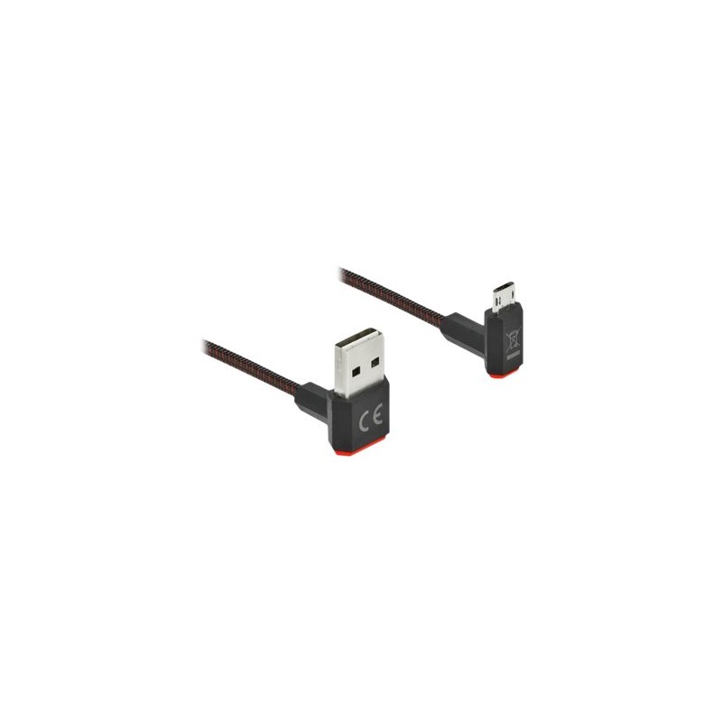 Delock Easy - Kabel USB - USB (M) zahnutý nahoru/dolů, reverzibilní do Micro USB typ B (M) zahnutý nahoru/dolů, reverzibilní